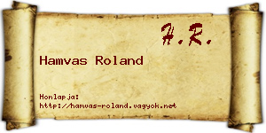Hamvas Roland névjegykártya