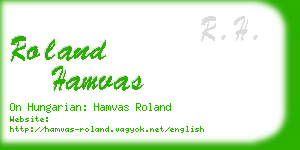 roland hamvas business card